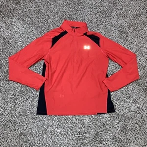 Sudadera deportiva Under Armour para hombre 1/4 cremallera ajustada talla XL roja HeatGear Run - Imagen 1 de 3