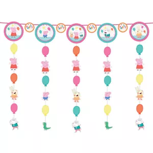Decoraciones de cuerdas colgantes de peppa pig ""Fiesta de confeti"" (5 piezas) ~ Fiesta de cumpleaños - Imagen 1 de 1