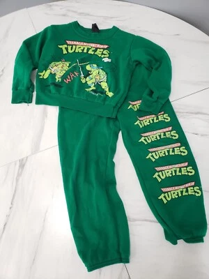 Vintage 1988 Teenage Mutant Ninja Turtles Kids Sweatpants Sweatshirt Sweatsuit - Image 1 of 4