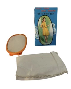 De Colección Mediados de Siglo Plegable Acrílico Espejo Cuerpo Entero Naranja MOD Cartera Tamaño - Imagen 1 de 6