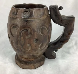 Vintage Carved Wooden Mug Medieval Style FSB250523/KA - Picture 1 of 9