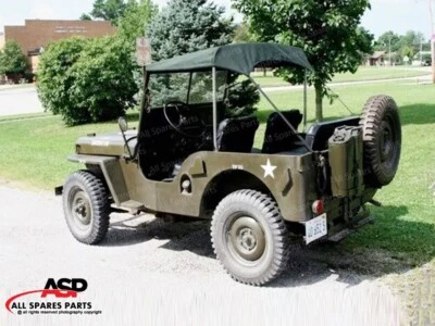 Canvas  Bikini Top Traditional Style Black Crush For Jeep Willys - CJ 2A Black - Image 1 of 4