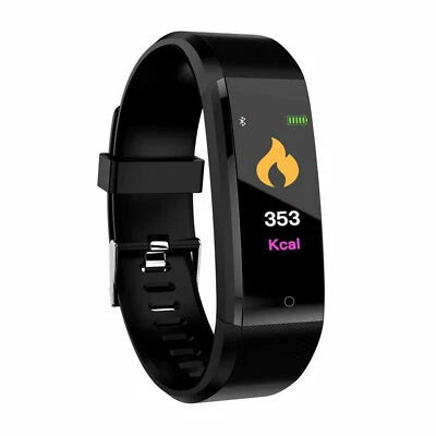Reloj inteligente de fitness rastreador de actividad ritmo cardíaco para mujeres hombres monitor de oxígeno BP Foto 1 de 4