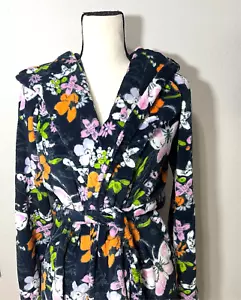 Vera Bradley Robe size S M Hooded Fleece Hoodie Flowers Floral Butterflies Cozy - Picture 1 of 6