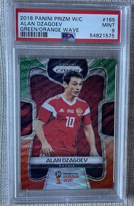 PSA 9 2018 Panini Prizm World Cup Prizm Green Orange Wave #165 Dzagoev Russia