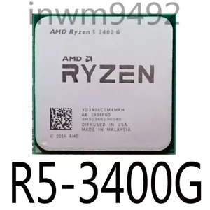 AMD Ryzen 5 3400G R5 3400G 3.7 GHz 4-Core 8-Thread 65W Socket AM4 CPU Processor - Picture 1 of 1