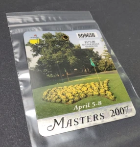 2007 Masters Tournament Patron Badge Golf / Ticket - Zach Johnson wins - Picture 1 of 5