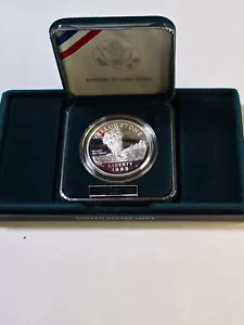 1999 P Proof Silver One Dollar Yellowstone Park US Mint $1 Coin Box and COA - Picture 1 of 4
