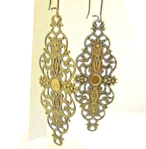 Nuevos Pendientes Colgantes Largos Adorables Ligeros Adornados Tono Bronce 3-1/8" de Largo - Imagen 1 de 3