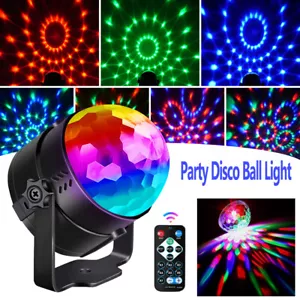 LED Party Disco Ball Light RGB Strobe Magic Stage Light W/Remote Control AC Plug - Picture 1 of 8