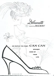 Anuncio de zapatos Delmanette de los años 50 - The Can Can 1955 - Imagen 1 de 1