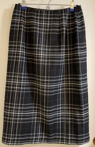 Charter Club Petite Wickelrock Poly Wollmischung schwarz grau weiß 12P - Bild 1 von 4