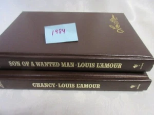 2 Louis L'Amour Leatherette Books: SON OF A WANTED MAN & CHANCY, 1984, Mint! - Picture 1 of 14