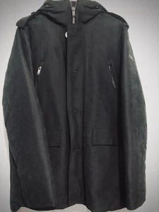 Michael Kors Men's M Black Suede Fur Hooded Down Parka Winter Coat MSRP $695 - Picture 1 of 9