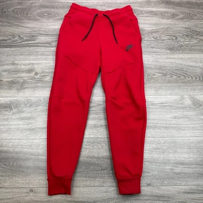 Calça de moletom Nike Tech Fleece jogger masculina XS vermelha bolso com zíper Swoosh CU4495-657 - Imagem 1 de 4