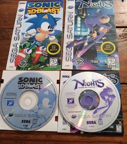 Lot of 2 Sega Saturn Games Nights into Dreams and Sonic 3D Blast With Booklets