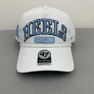 North Carolina Tar Heels Hat Cap Men Snap Back White Blue '47 Brand Adjustable - Picture 1 of 7