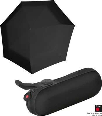Knirps Regenschirm Damen Taschenschirm X1 miniklein Etui black schwarz superthin
