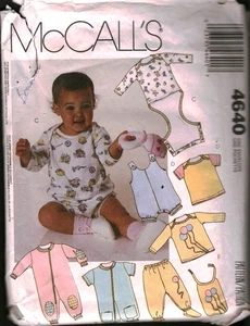 4640 Vintage McCalls Sewing Pattern Infant Layette Top Romper Pants Bib OOP 20 - Picture 1 of 2