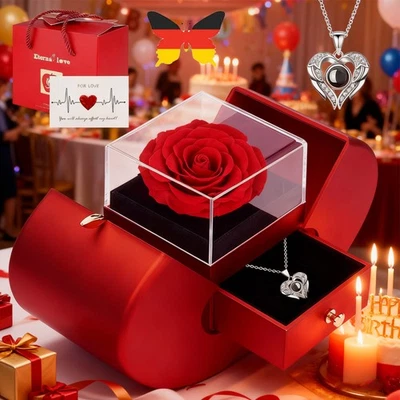 Rose Box Birthday Gift For Women Valentines Day Gift. Eternal Rose Gift Box - Image 1 of 4