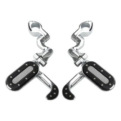 Barras clavijas de carretera de 1-1/4" con reposa talón abatible para Harley Road King Street Glide Foto 1 de 4