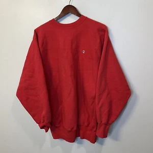 VTG 80s Champion Sweater Mens 2XL XXL Red Reverse Weave USA Made Warmup Crewneck - Picture 1 of 4