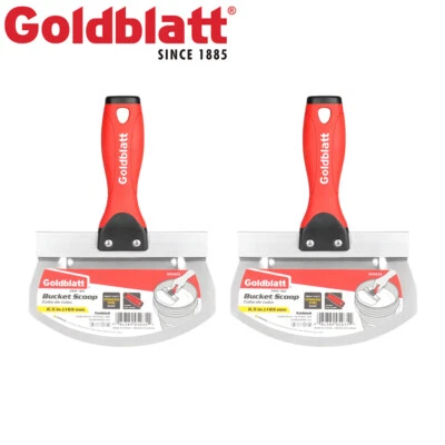 Goldblatt 2PCS Bucket Scoop Stainless Steel 6.5" Curved Contoured Blade Scrapers - Image 1 of 4