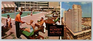 Panorama Hotel Robert Meyer Postkarte Außenpool Menschen Dual-View Florida #2 - Bild 1 von 2