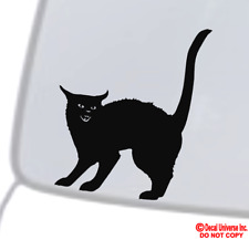 BLACK CAT Vinyl Decal Sticker Car Window Wall Bumper Happy Halloween Home Decor