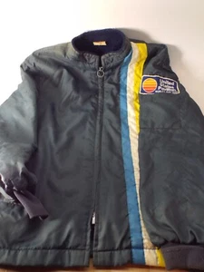 Vintage Fleece Lined Windbreaker Jacket 1982 World's Fair 80s Stripe Blue Med - Picture 1 of 7