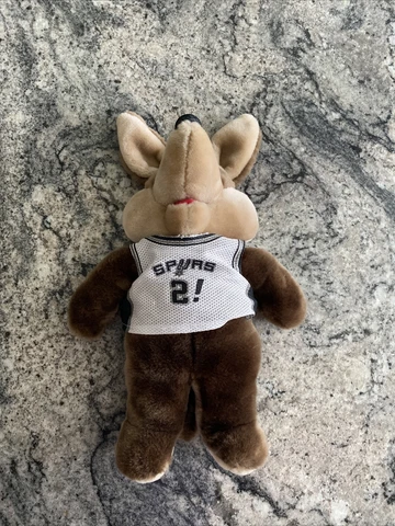 San Antonio Spurs Vintage Coyote #2 Plush Doll 14" - Green Eyes With Jersey Cover