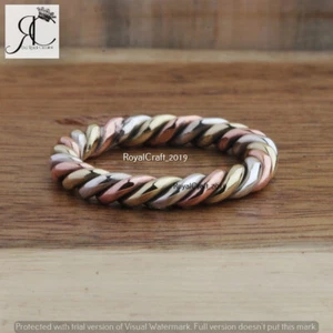 Trio Twisted Wedding Band German Silver Brass & Copper Jewelry Pinky Ring - Picture 1 of 3