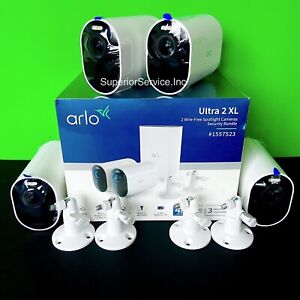 Arlo Ultra 2 XL Wireless 4K HD 6 Camera Spotlight Security System SmartHub White