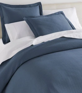 Peacock Alley Oxford Matelasse Coverlet and Euro Sham - Twin/TwinXL-Blue-NWOT - Picture 1 of 4