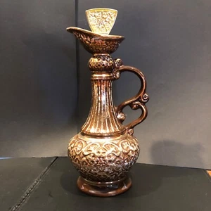 Vintage Regal China Ceramic Jim Beam Decanter - C. Miller 1980 Brown & Gold - Picture 1 of 7
