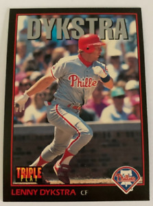 MLB LEN DYKSTRA Philadelphia Phillies 1993 Leaf Triple Play Trading CARD #185