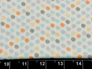 Tina SCRAP 9"x21" Magic Moon Circles Polka Dot Gray Peach Aqua Cotton Fabric - Picture 1 of 1