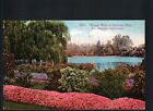 LOS ANGELES, CA * EASTLAKE PARK ~ FLOWER BEDS * POSTED c 1915 DB LITHOGRAPH