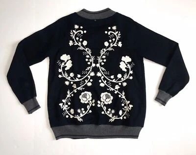 Animale Бразилия льняной вышитый трек куртка M темно-синий/серый/белый молнии туника - Изображение 1 из 4