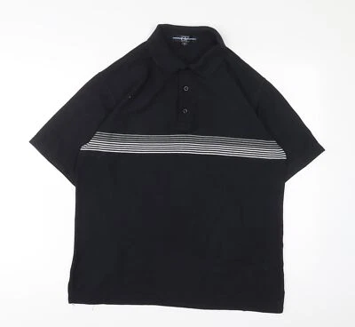 Polo Gianni Vitoria Para Hombre Negro Rayas Poliéster Talla M Cuello Botón Foto 1 de 4