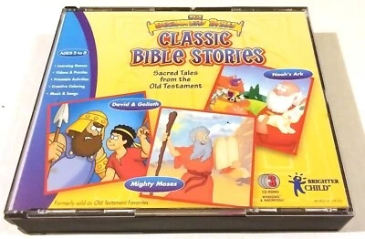 RARE CLASSIC BIBLE STORIES 3 CD BRIGHTER CHILD 1996 WIN & MAC SONY 3-8 AGES USA - Image 1 of 4