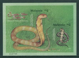 Malaysia 2002 Snakes Fauna Imperforated MiniSheet MNH - Picture 1 of 3