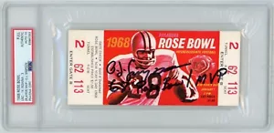 O.J. Simpson Signed Full 1968 Rose Bowl Ticket w/ "68 Rose Bowl MVP" PSA 10 AUTO - Picture 1 of 3
