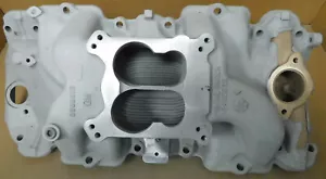 GM Performance 6269318 BB Chevy Sq Port Marine Intake, 9.800 Deck, Dual Flange - Picture 1 of 6
