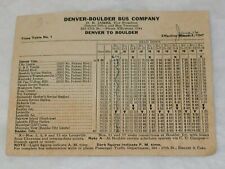Denver-Boulder Bus Company Time Table No.1 June 16th 1947