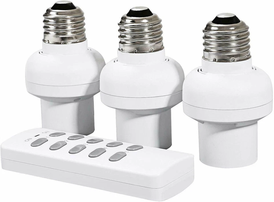 Dewenwils Remote Control Light Lamp Socket E26 E27 Bulb Base Holder Wireless 3