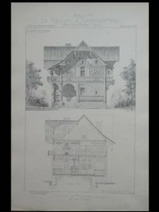 CHALET A SAINT GERVAIS - 1886 - GRANDE GRAVURE, ALPHONSE RUY - Picture 1 of 1