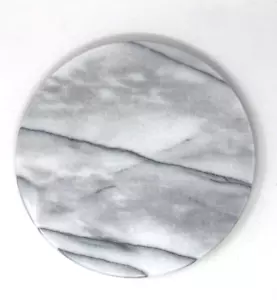 BEAUTIFUL WHITE GREY HEAVY MARBLE LAZY SUSAN 11 3/4" NEW - Picture 1 of 2