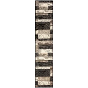 Superior Indoor Runner Rug, Jute Backed, Modern Geometric Patchwork Floor Dec... - Picture 1 of 3