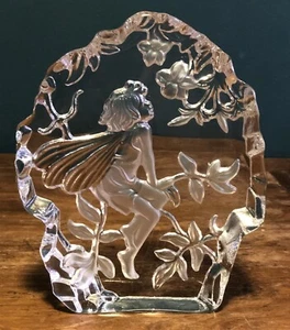 Pesado pisapapeles vintage grabado arte vidrio hada pixie decoración del hogar - Imagen 1 de 8